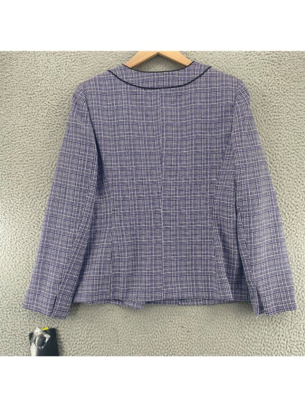 Le Suit Blazer Womens 14 Amalfi Coast Purple Collarless Jacket Pocket Career NWT - Picture 3 of 10